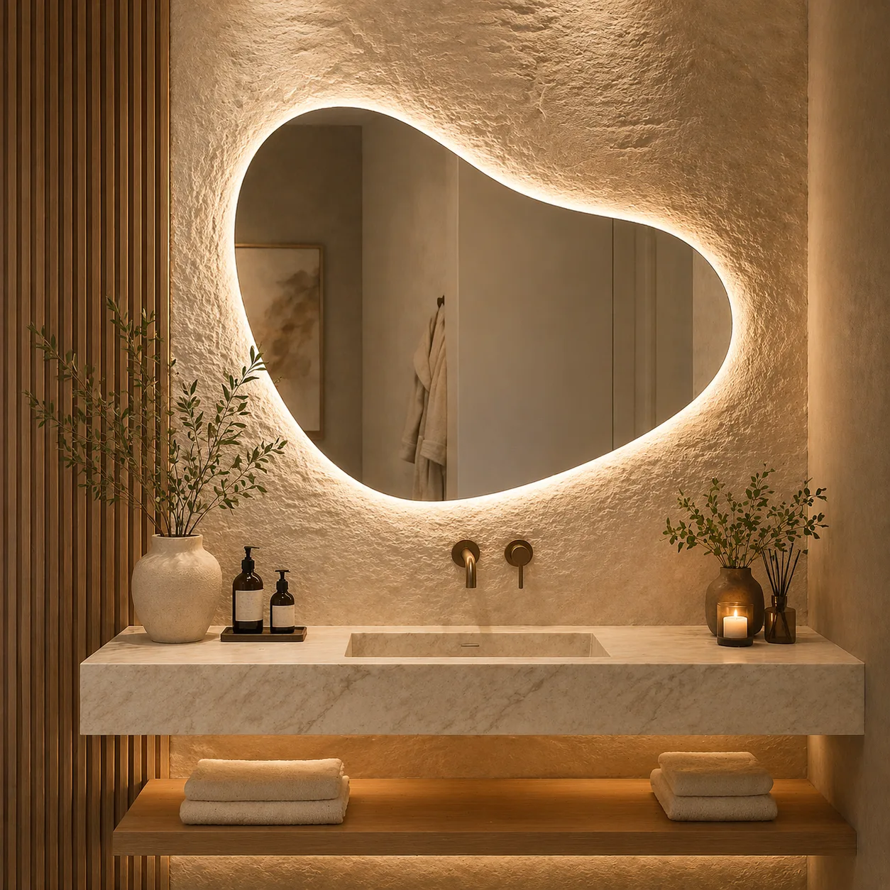 Custom-shaped decorative mirror