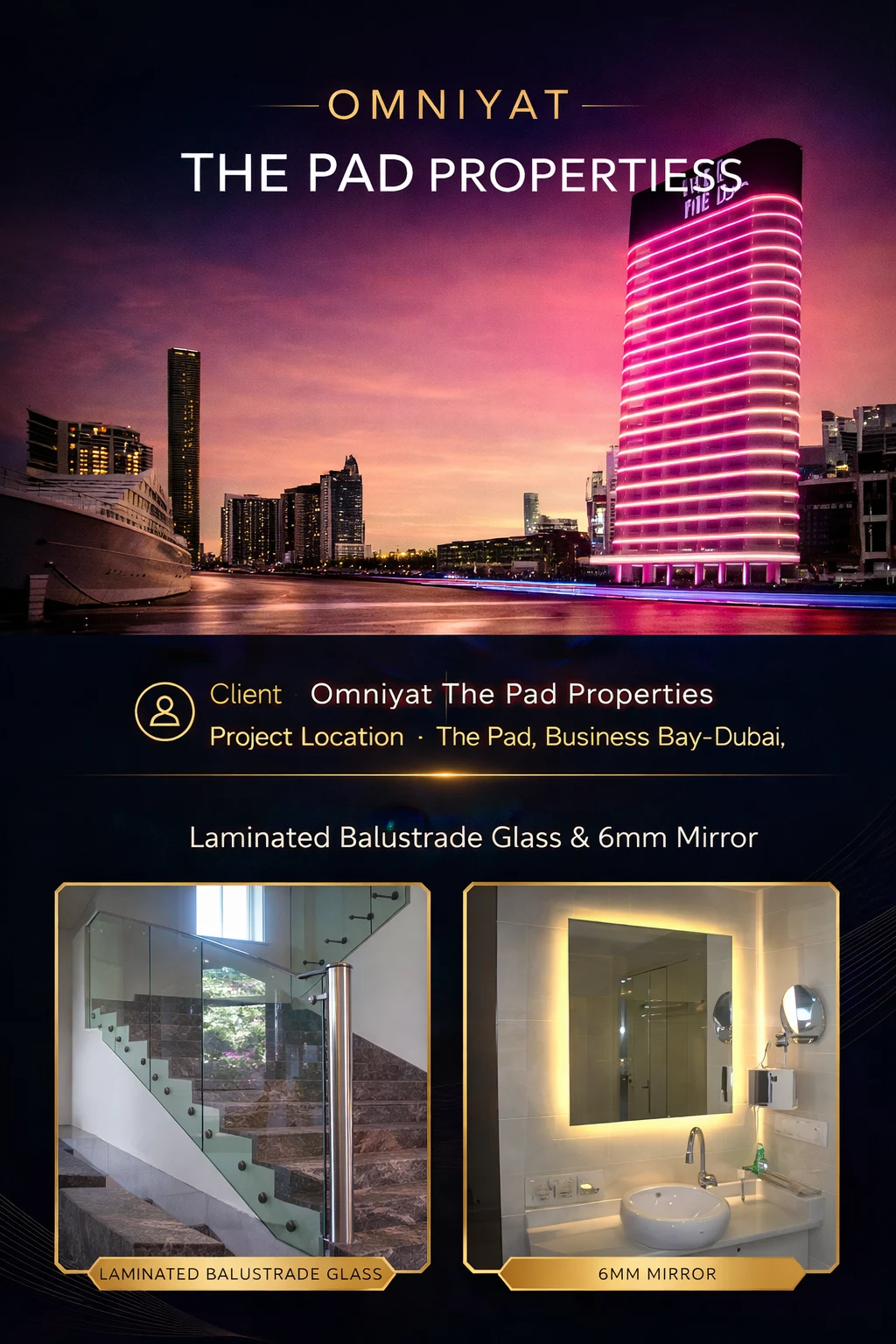 Omnivat The Pad Properties - Laminated Balustrade Glass