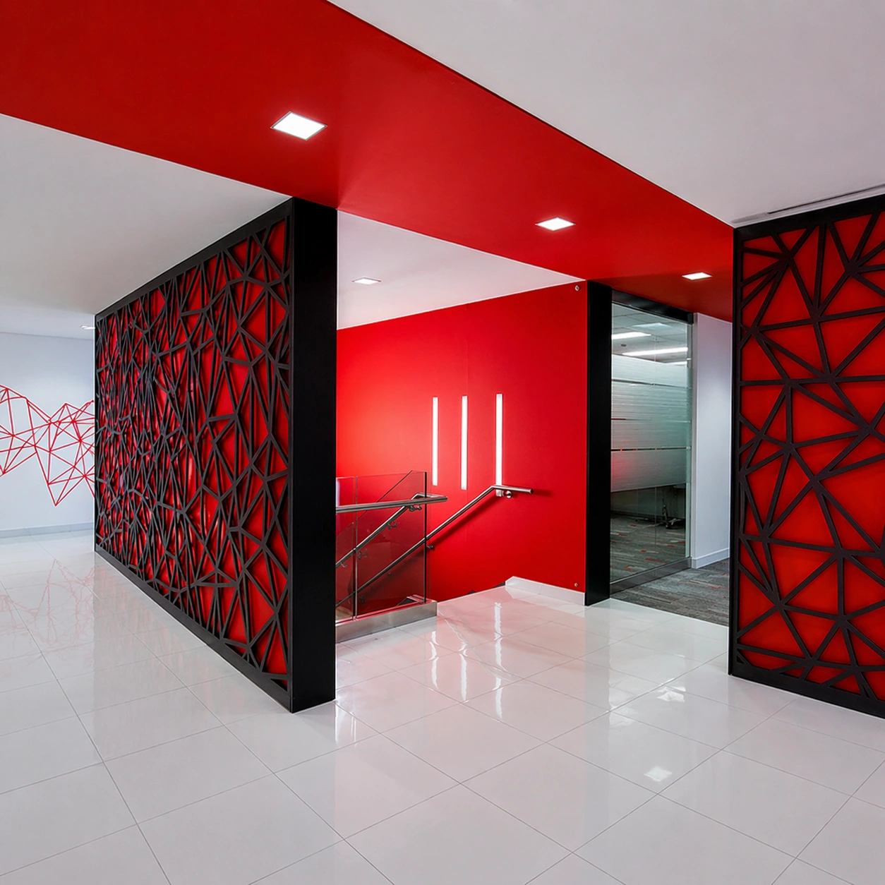 Botanical leaf pattern printed glass