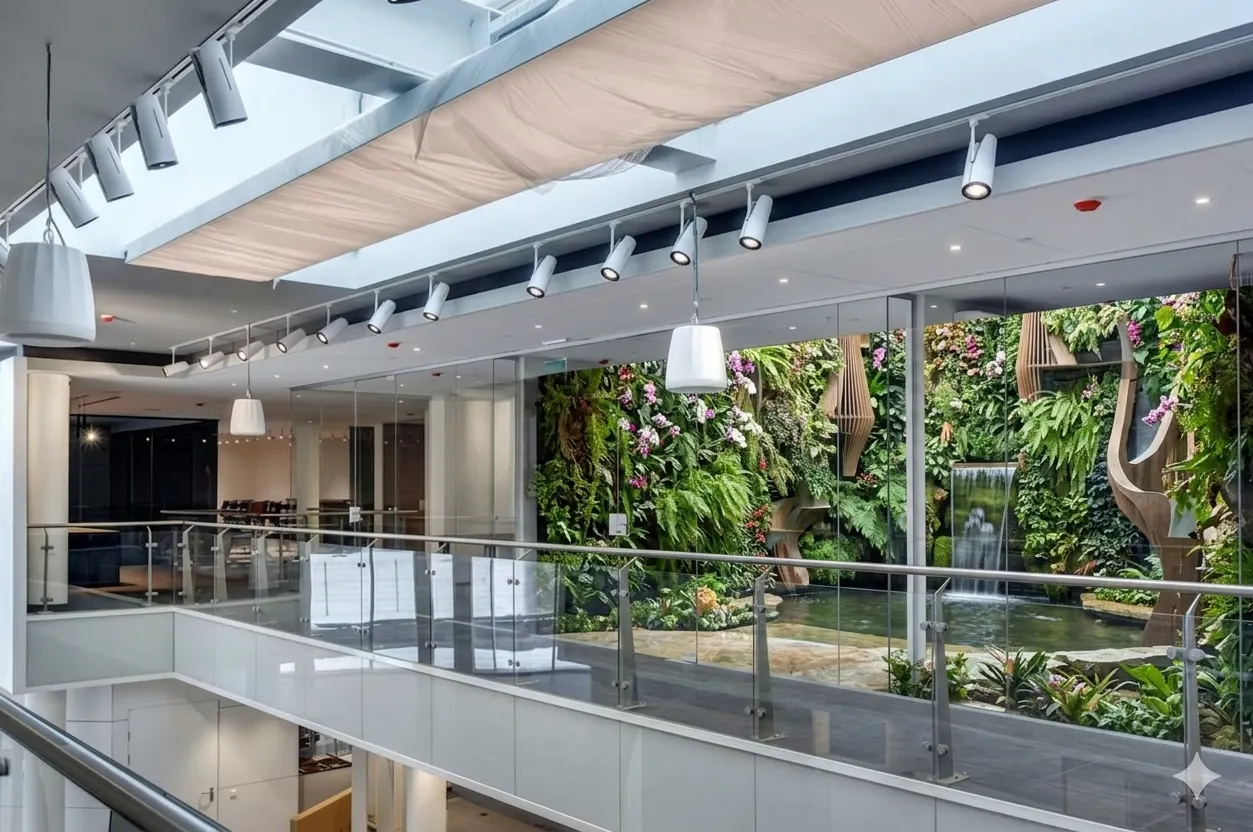 Stainless steel glass railing by top glass installation Dubai UAE experts - Riaz Glass
