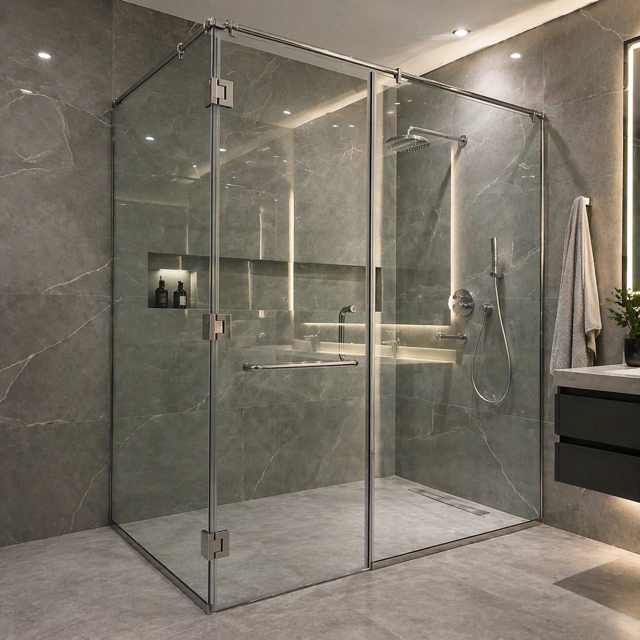 Luxury frameless shower glass design