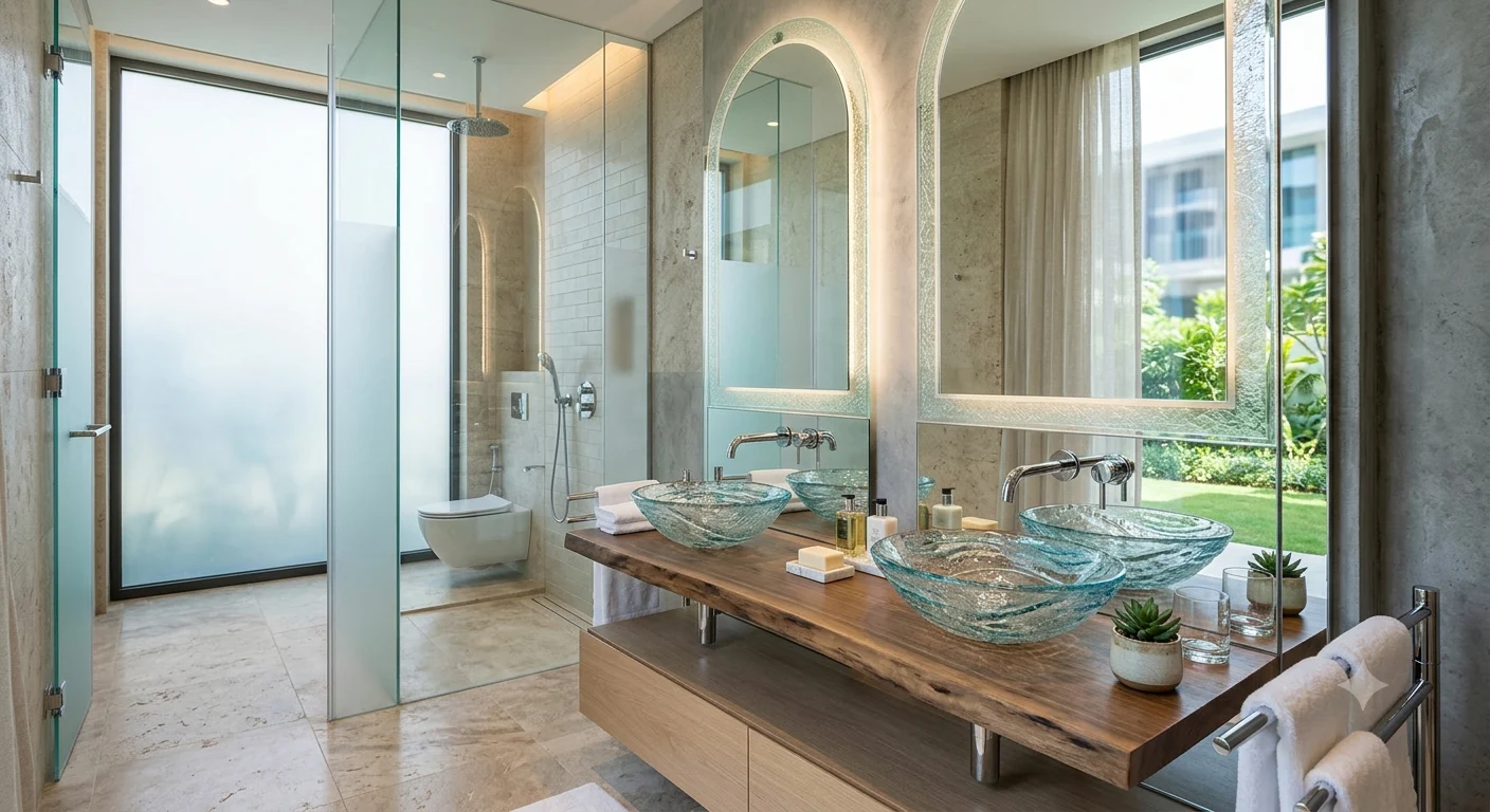 Modern glass work Dubai installation for office partition and frameless glass door