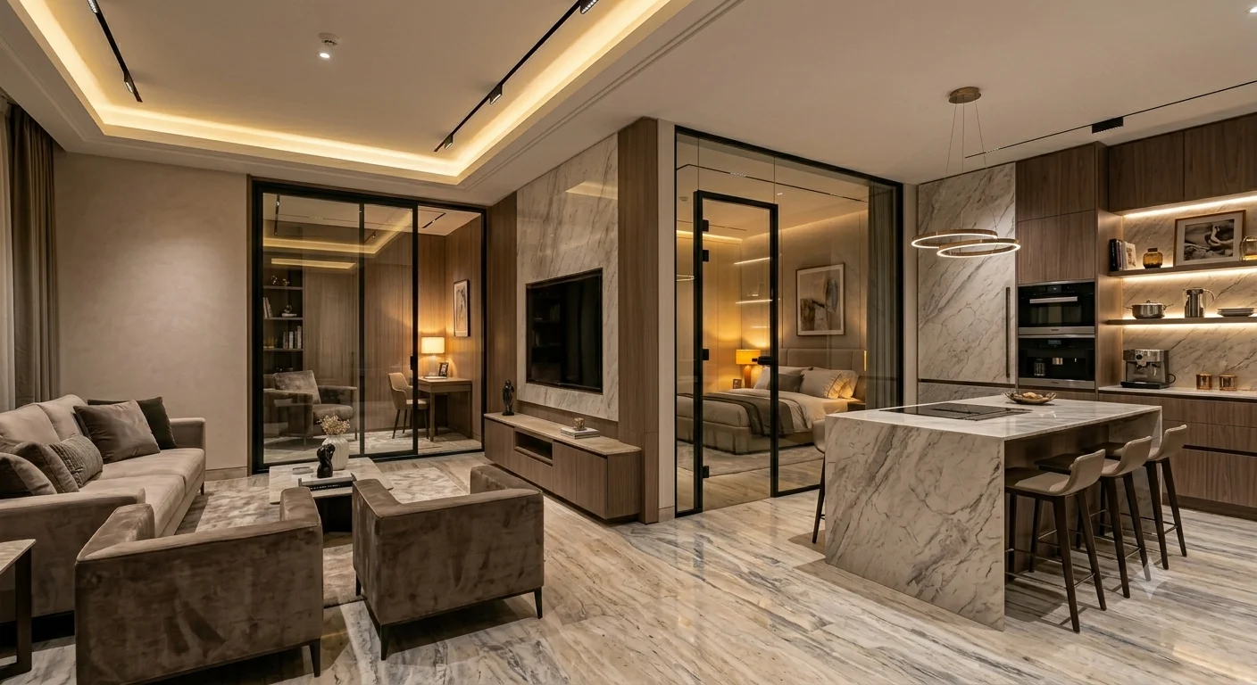 Professional glass works in Dubai - glass partitions, shower enclosures, and glass door installations