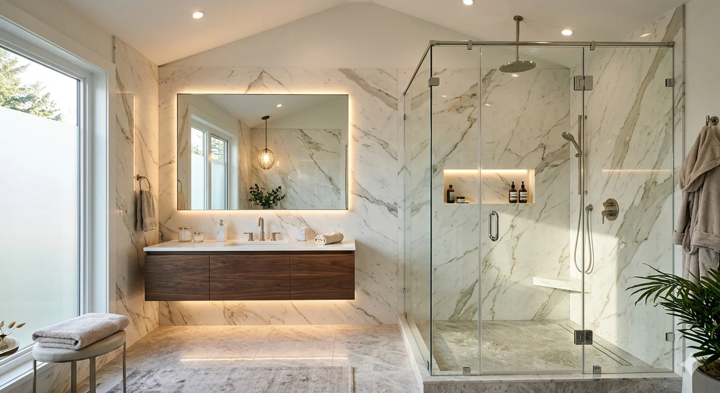 Custom frameless shower glass Dubai with sliding shower glass doors
