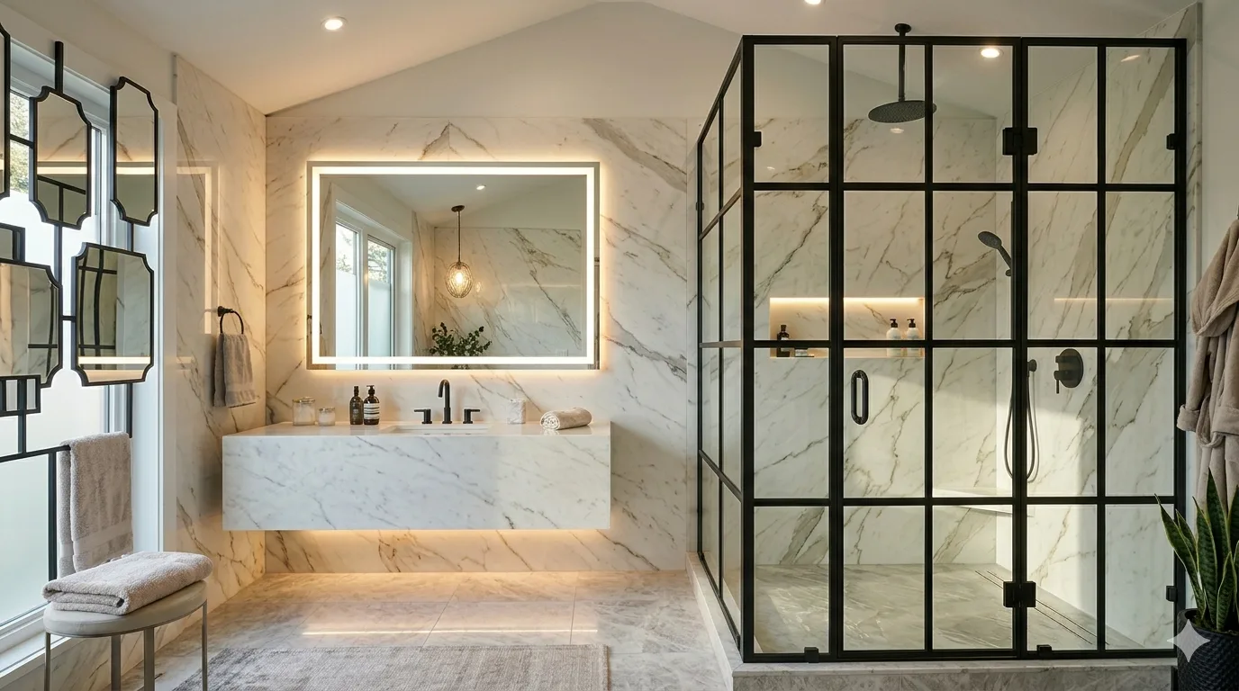 Luxury Shower Glass Dubai frameless shower enclosure with premium finish